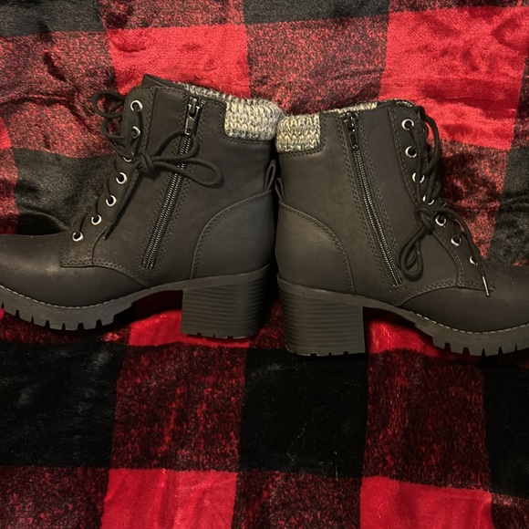 Soda Women Chunky High Heel Combat Army Riding Boot Booties Lug Black Size 7 - Picture 6 of 8